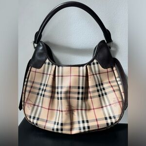 Authentic Burberry Haymarket Check Coated Canvas